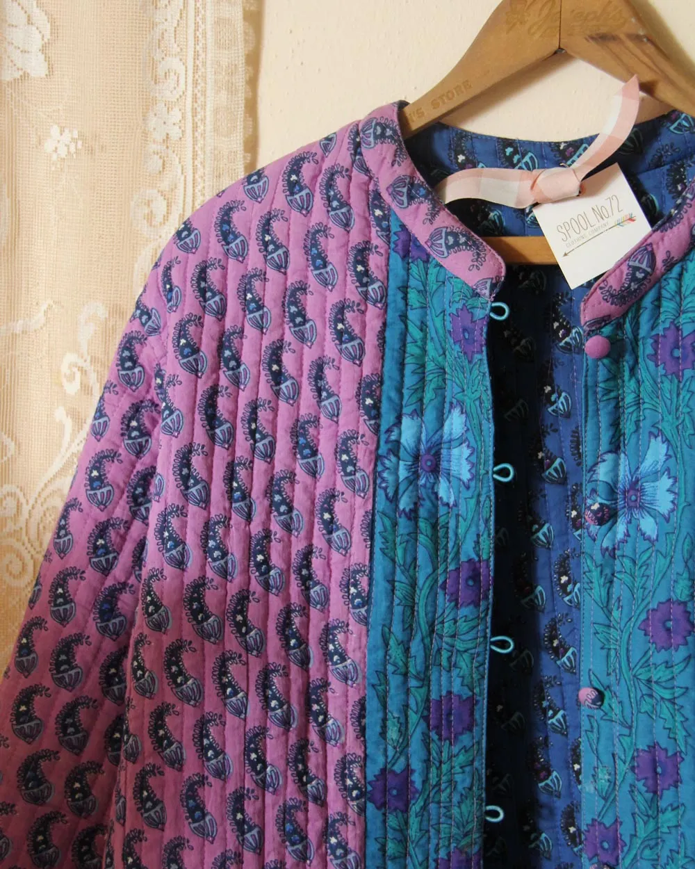 Vintage Quilted Block Print Jacket