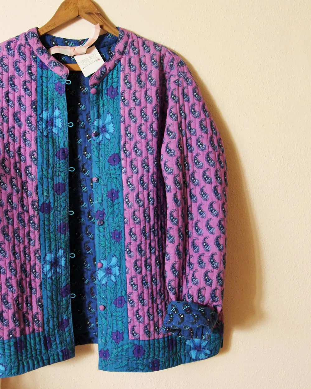 Vintage Quilted Block Print Jacket