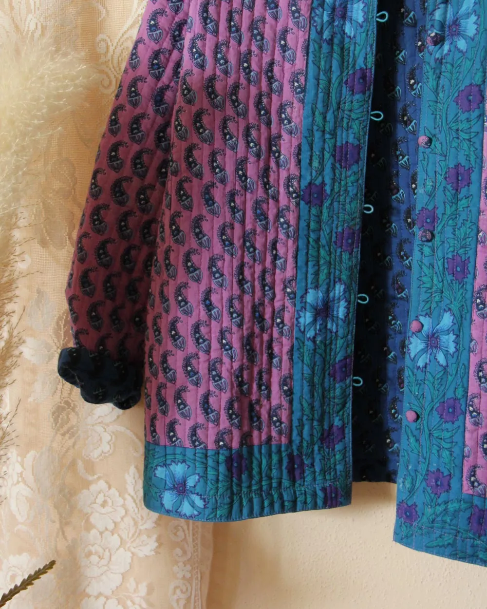 Vintage Quilted Block Print Jacket
