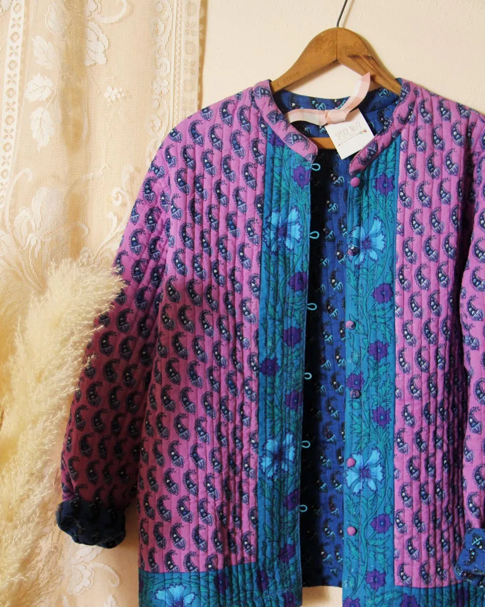 Vintage Quilted Block Print Jacket
