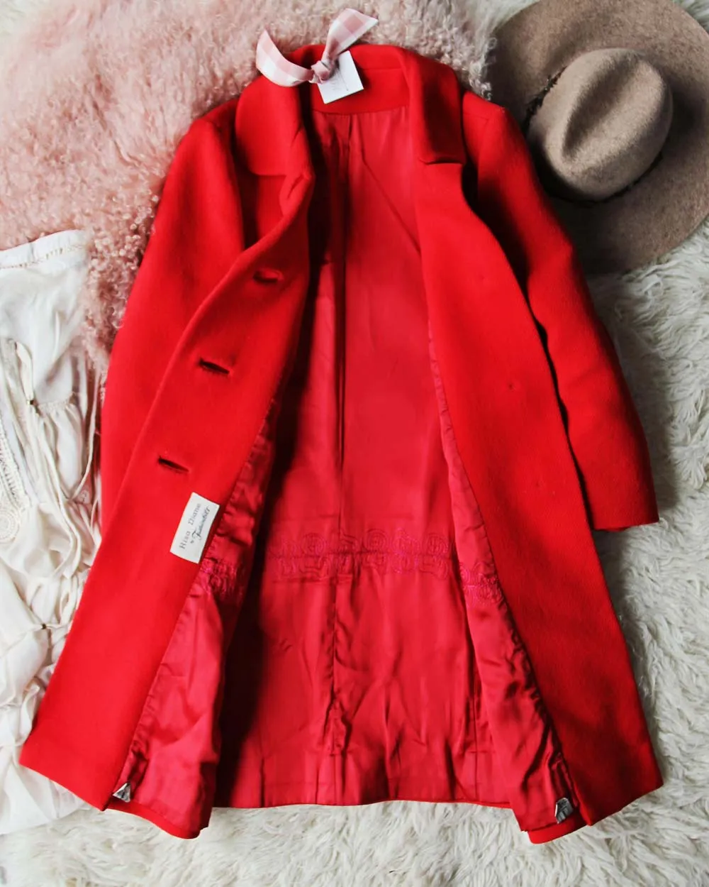 Vintage Ruby Car Coat