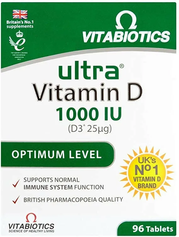Vitamin D-enhanced version-96 Pixels No. 1 vitamin D, the best strength vitamin D Vitabiotics | Ultra Vitamin D 1000iu Tablets | 1 x 96s