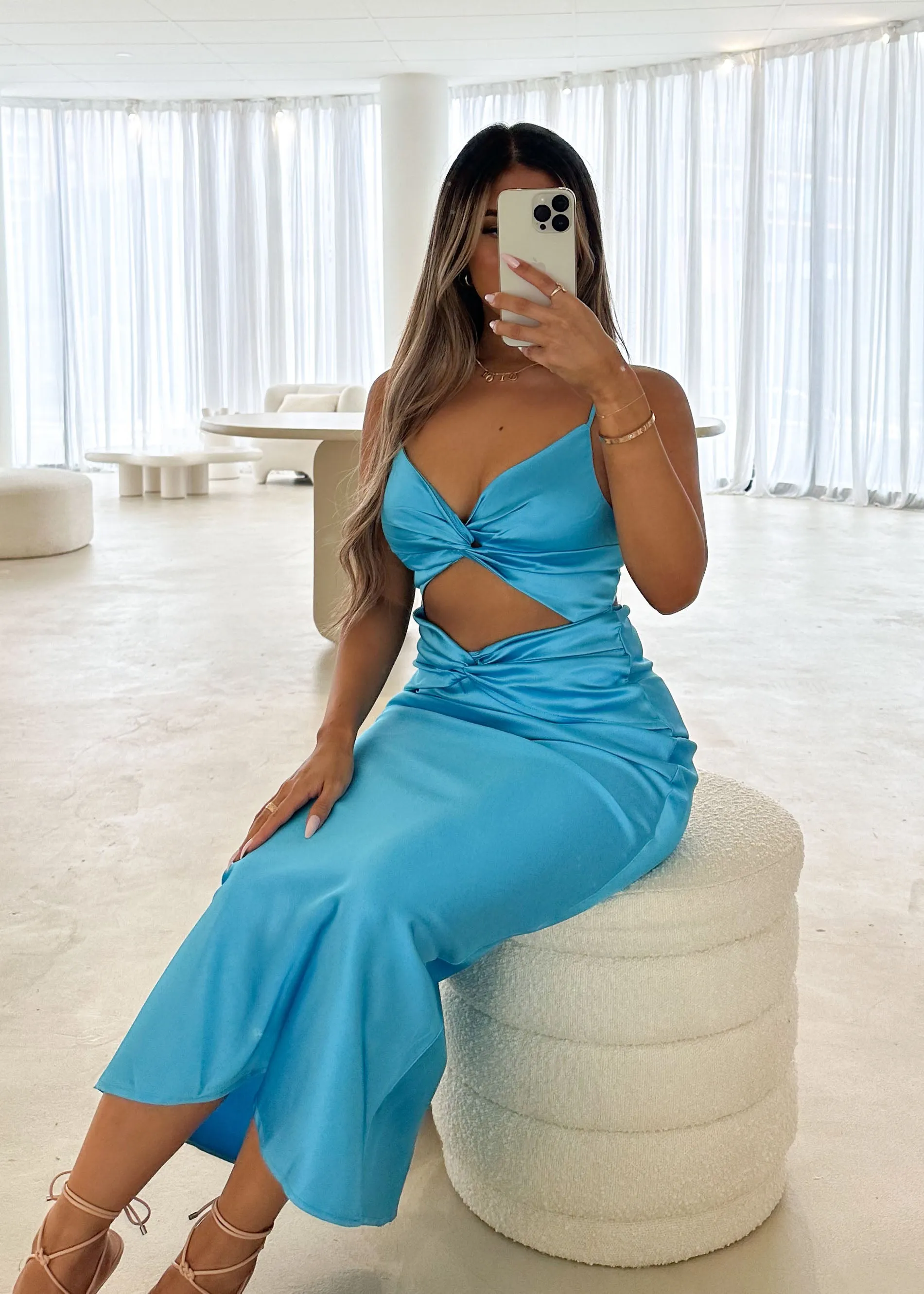 Vivine Midi Dress - Blue