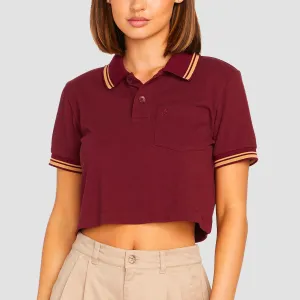 Volcom Poolup Polo Shirt Burgundy - Womens