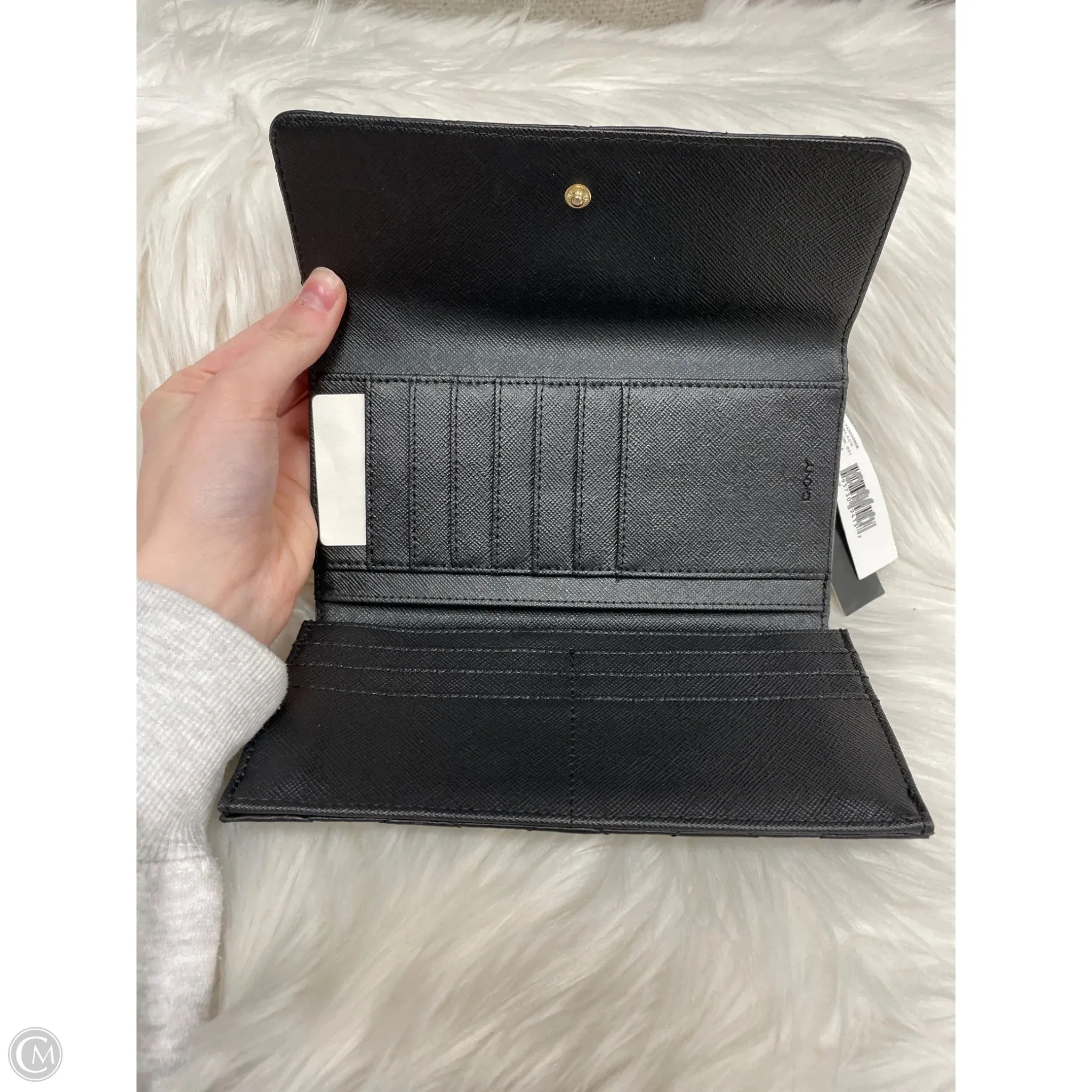 Wallet Leather By Dkny, Size: Medium