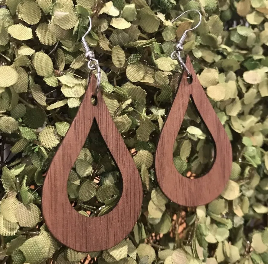 Walnut Wood Tear Drop Earrings from The Wood Reserve