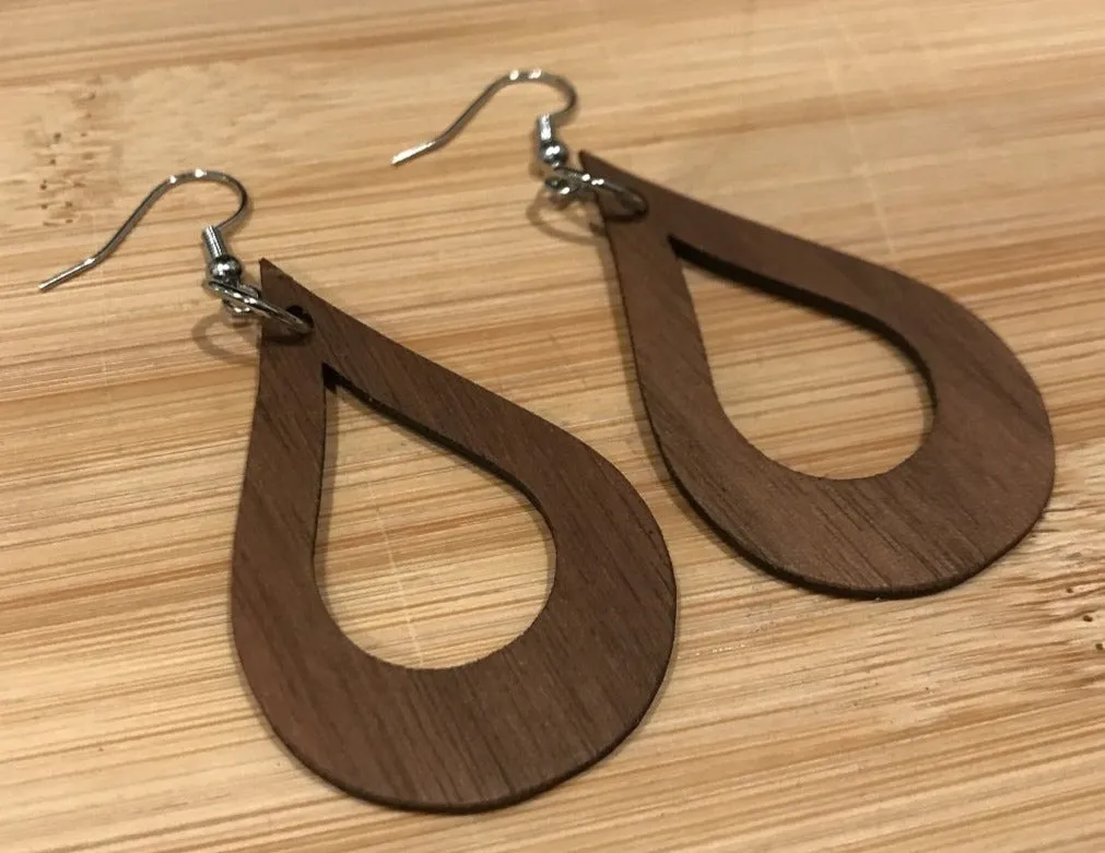 Walnut Wood Tear Drop Earrings from The Wood Reserve