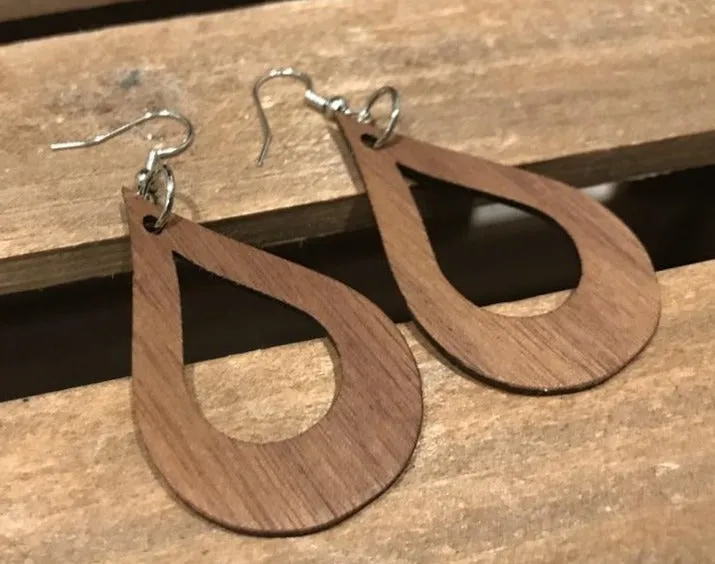 Walnut Wood Tear Drop Earrings from The Wood Reserve