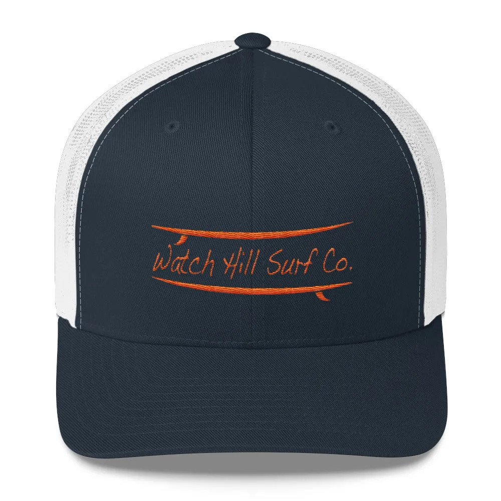 Watch Hill Surf Co. 'Parallel Boards' Trucker Cap (Orange)