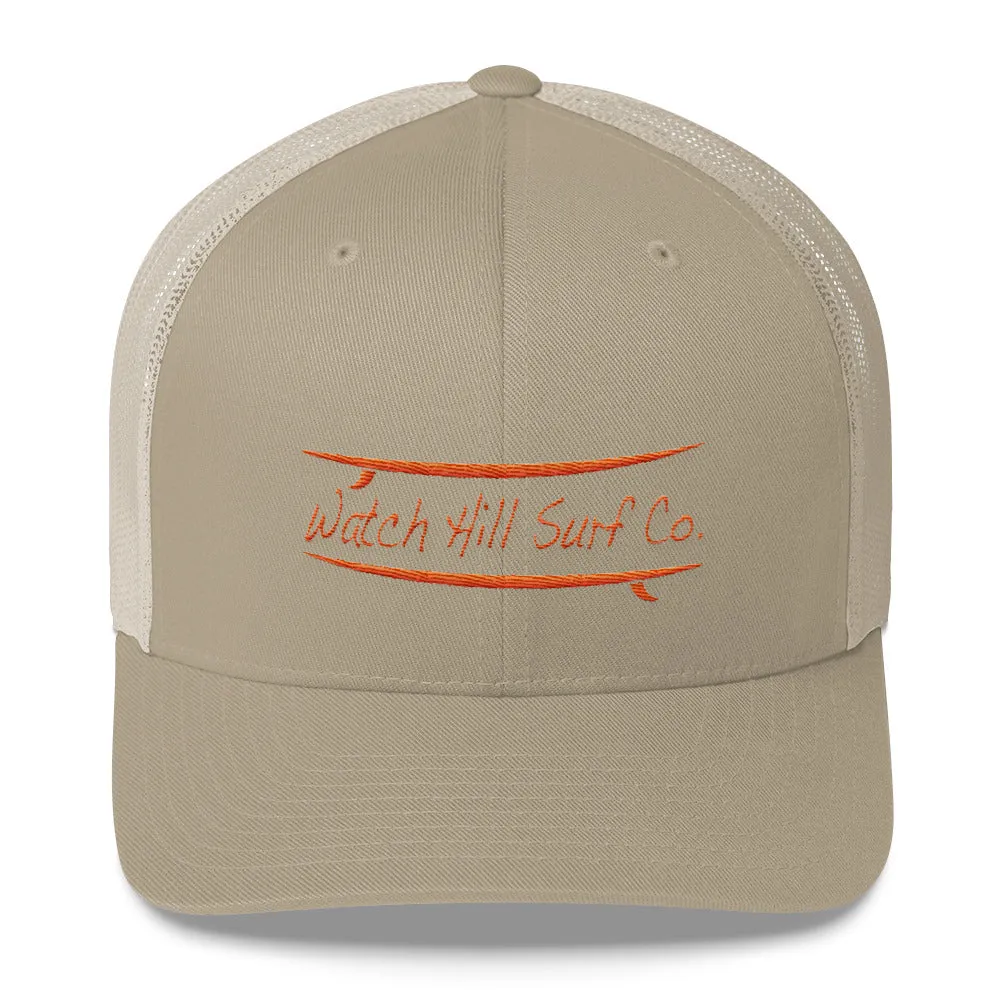 Watch Hill Surf Co. 'Parallel Boards' Trucker Cap (Orange)