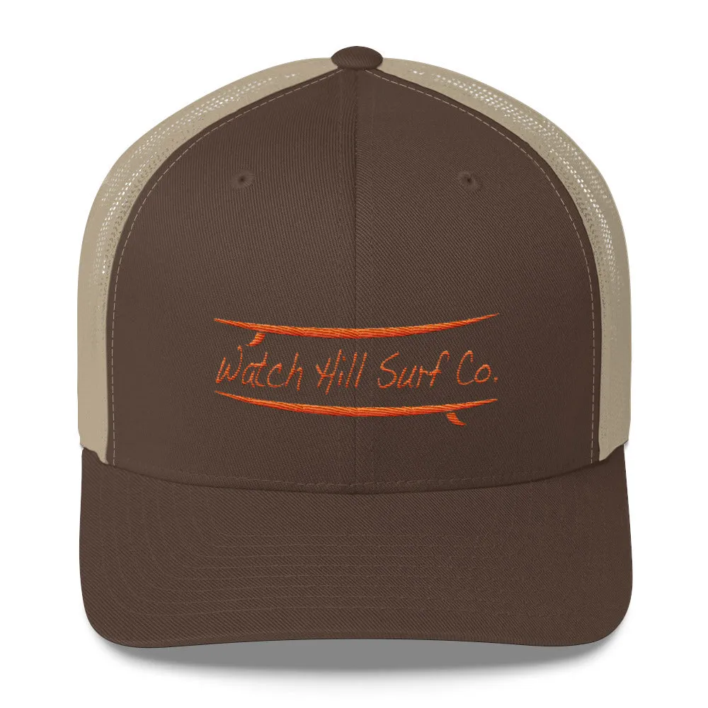 Watch Hill Surf Co. 'Parallel Boards' Trucker Cap (Orange)