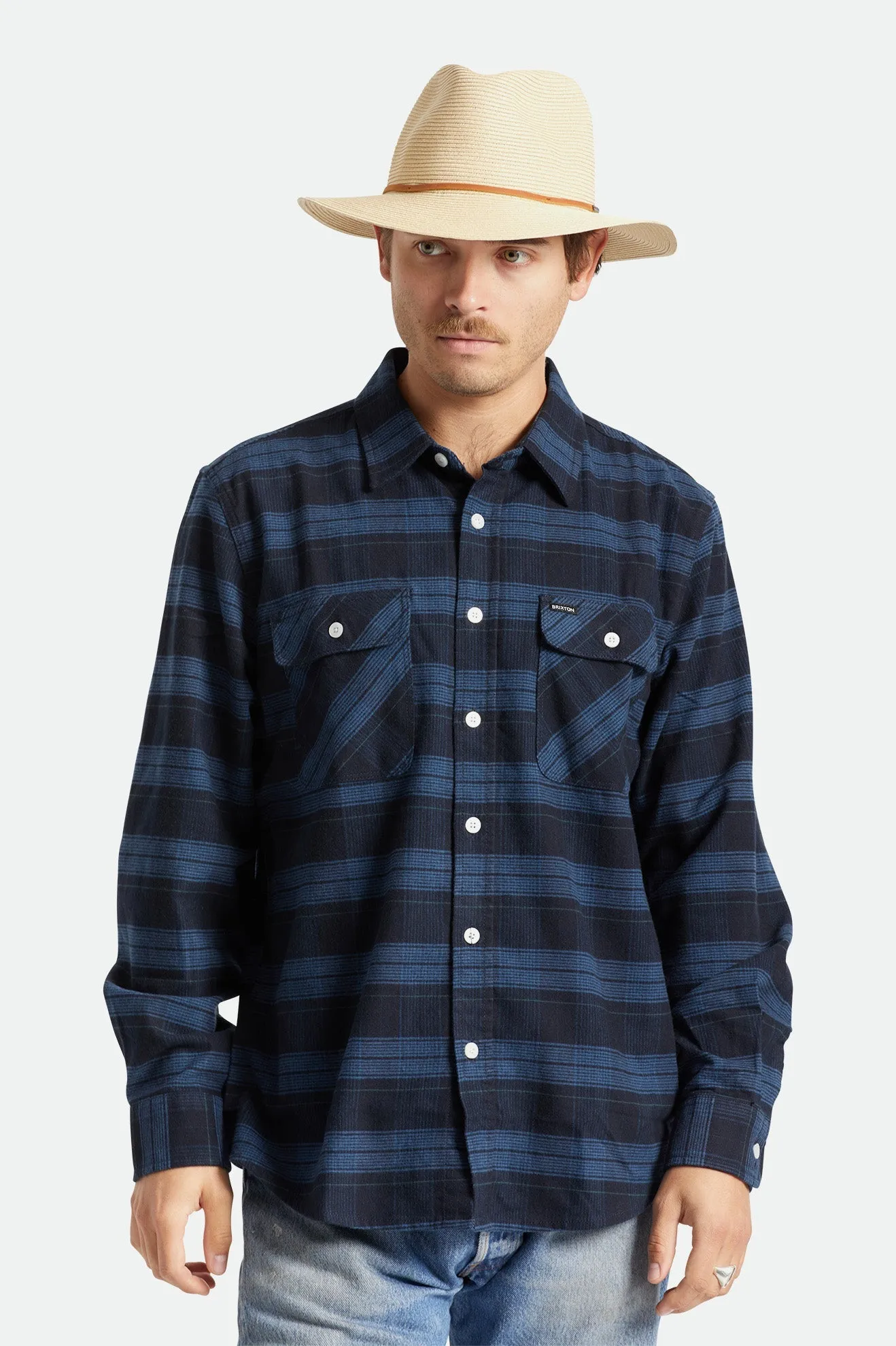 Wesley Straw Packable Fedora - Copper