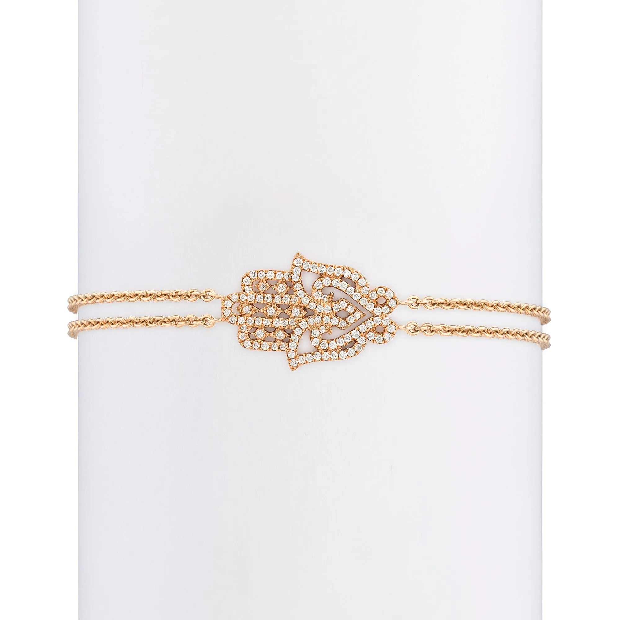 White Diamond Large Oriental Hamsa Bracelet