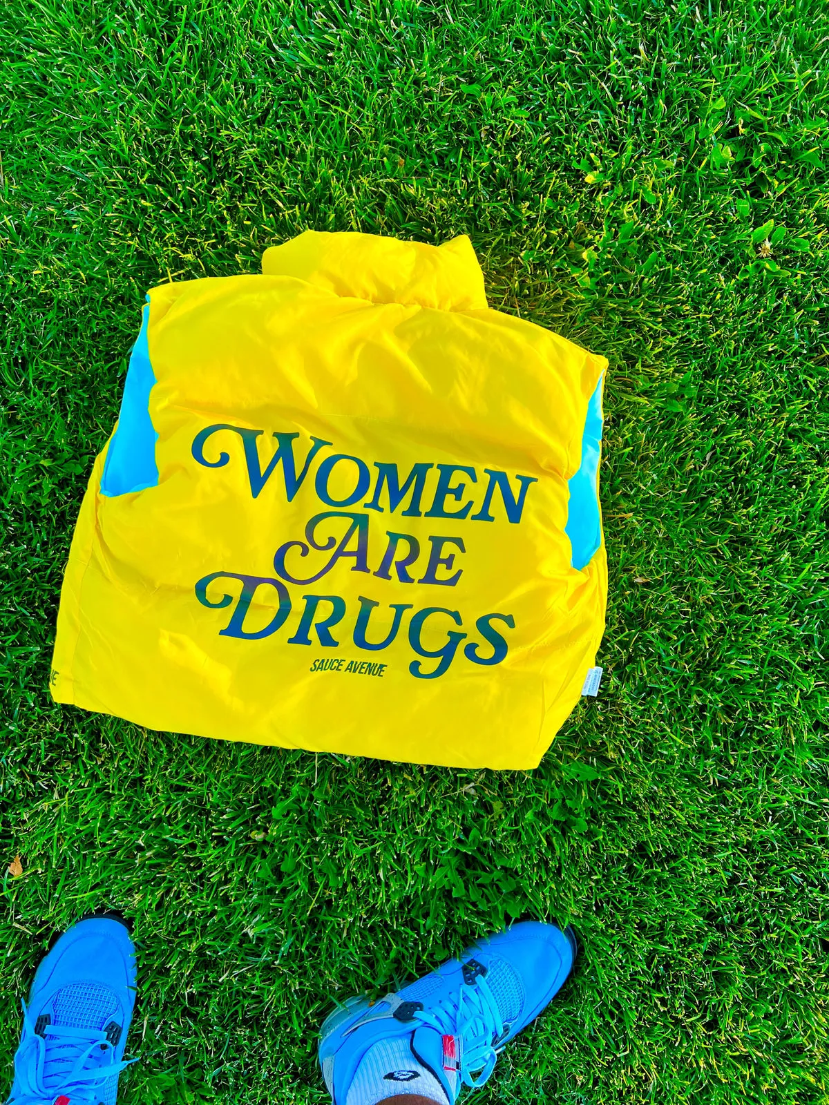 Women Are Drugs (Holo) | Puffer Reversible Cropped Vest (Women's)