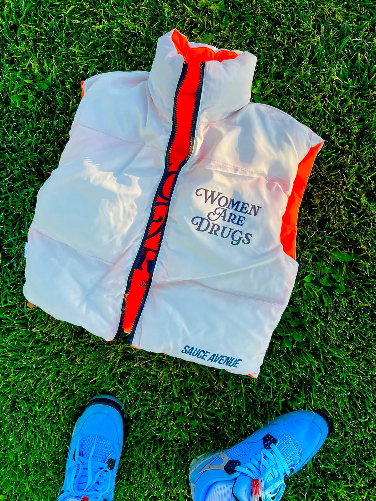 Women Are Drugs (Holo) | Puffer Reversible Cropped Vest (Women's)