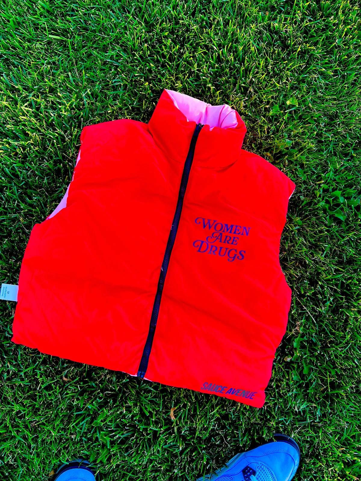 Women Are Drugs (Holo) | Puffer Reversible Cropped Vest (Women's)