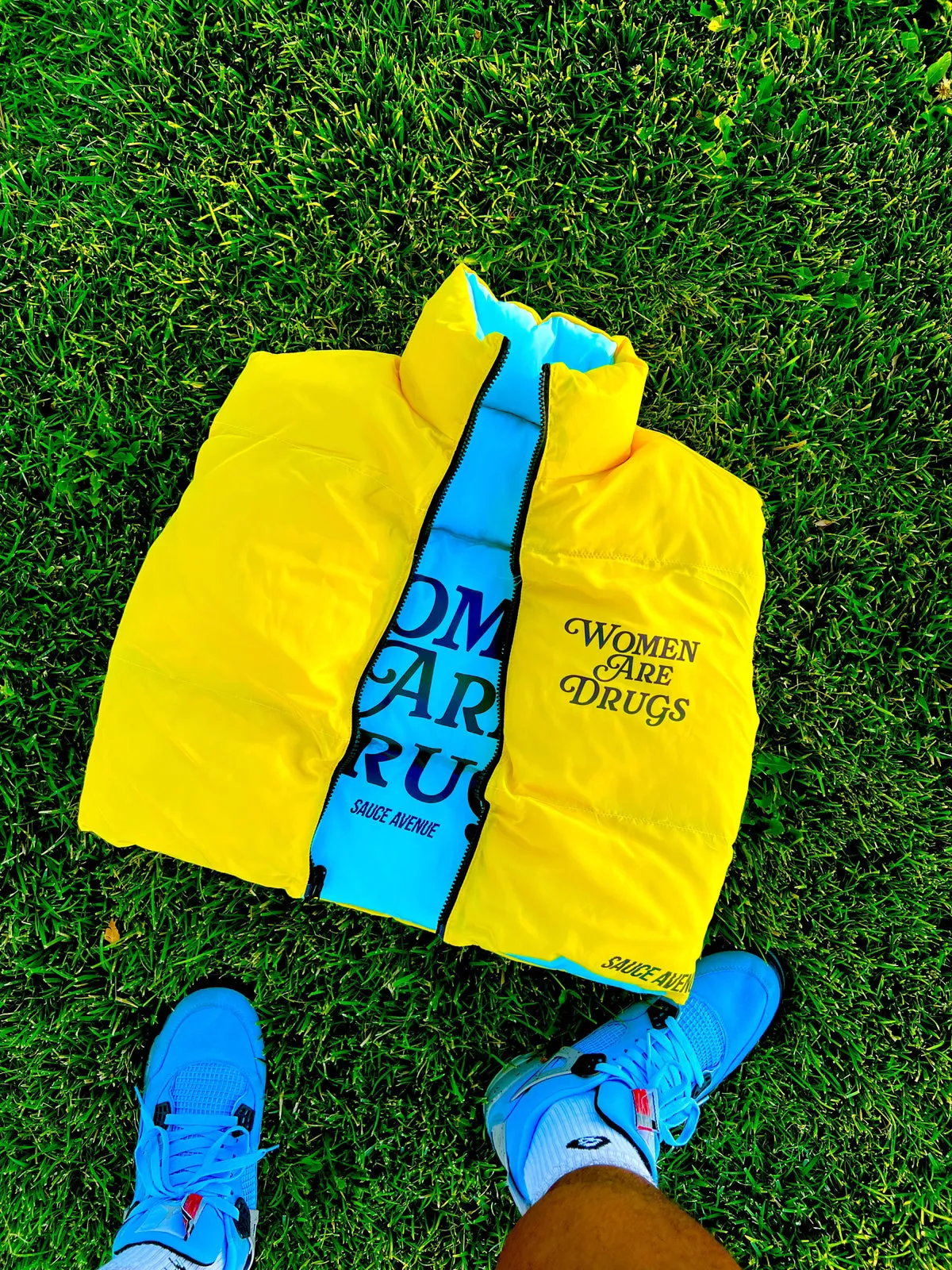 Women Are Drugs (Holo) | Puffer Reversible Cropped Vest (Women's)