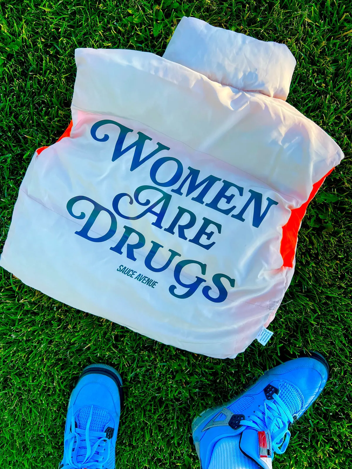 Women Are Drugs (Holo) | Puffer Reversible Cropped Vest (Women's)