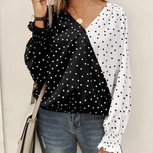 Women Dot Polk Ladies Shirt Casual Ladies Shirts