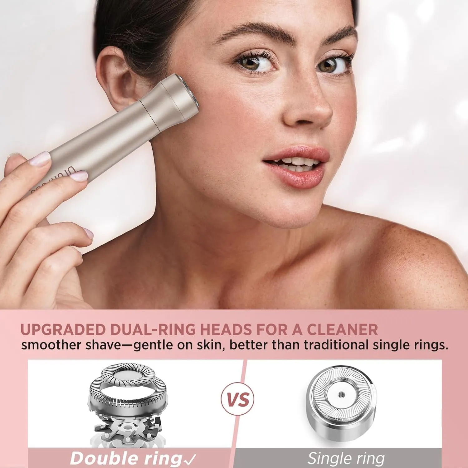 Women Electric Razor Rechargeable for Body: Painless Hair Removal - Electric Shaver for Face Legs Underarms Bikini