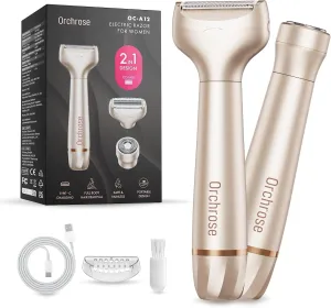 Women Electric Razor Rechargeable for Body: Painless Hair Removal - Electric Shaver for Face Legs Underarms Bikini