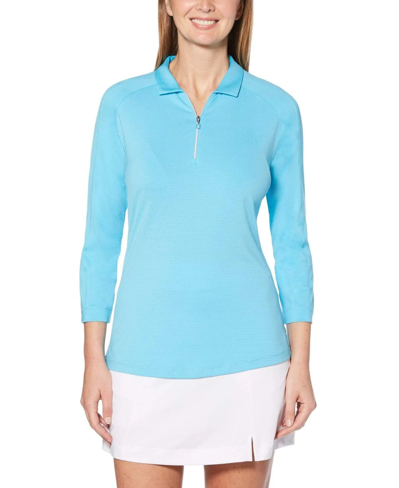 Womens 3/4 Sleeve Swing Tech™ Shadow Stripe Polo