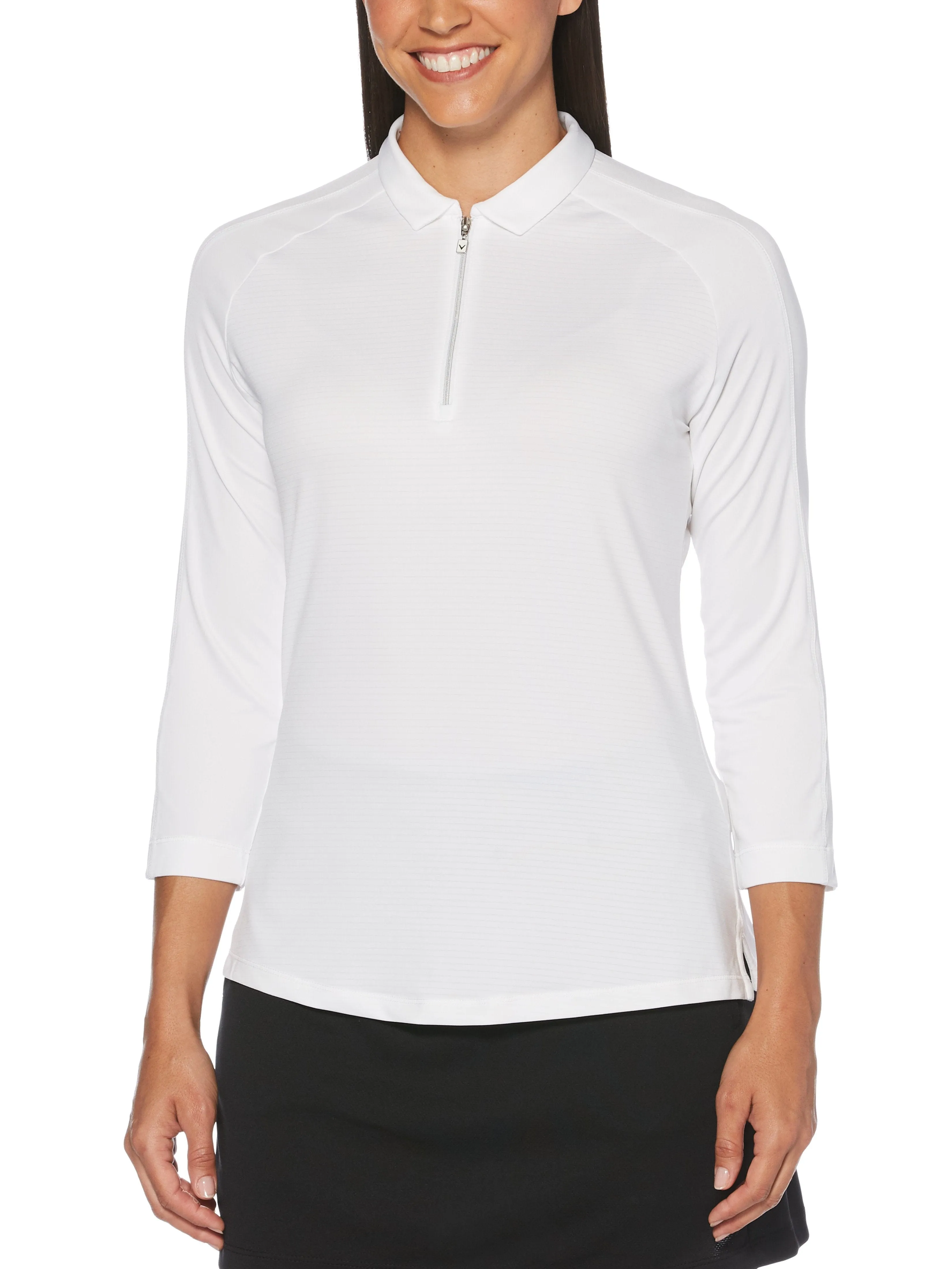 Womens 3/4 Sleeve Swing Tech™ Shadow Stripe Polo