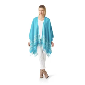 Women's Aqua Shawl Ecuadorian Artisan-Made