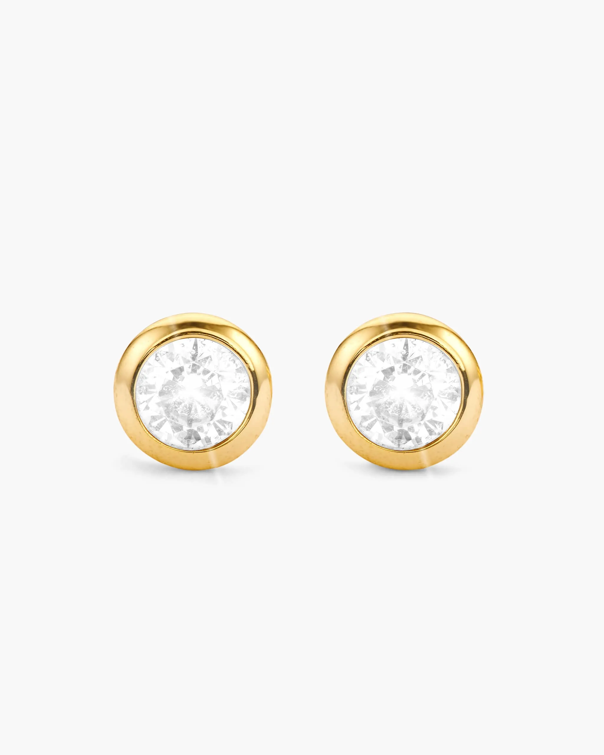 Women's Bezeled Stud Earrings - Gold