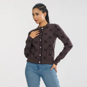 Womens Brown Cardigan