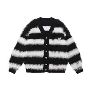 Women's Casual Striped Butterfly Knit Cardigan