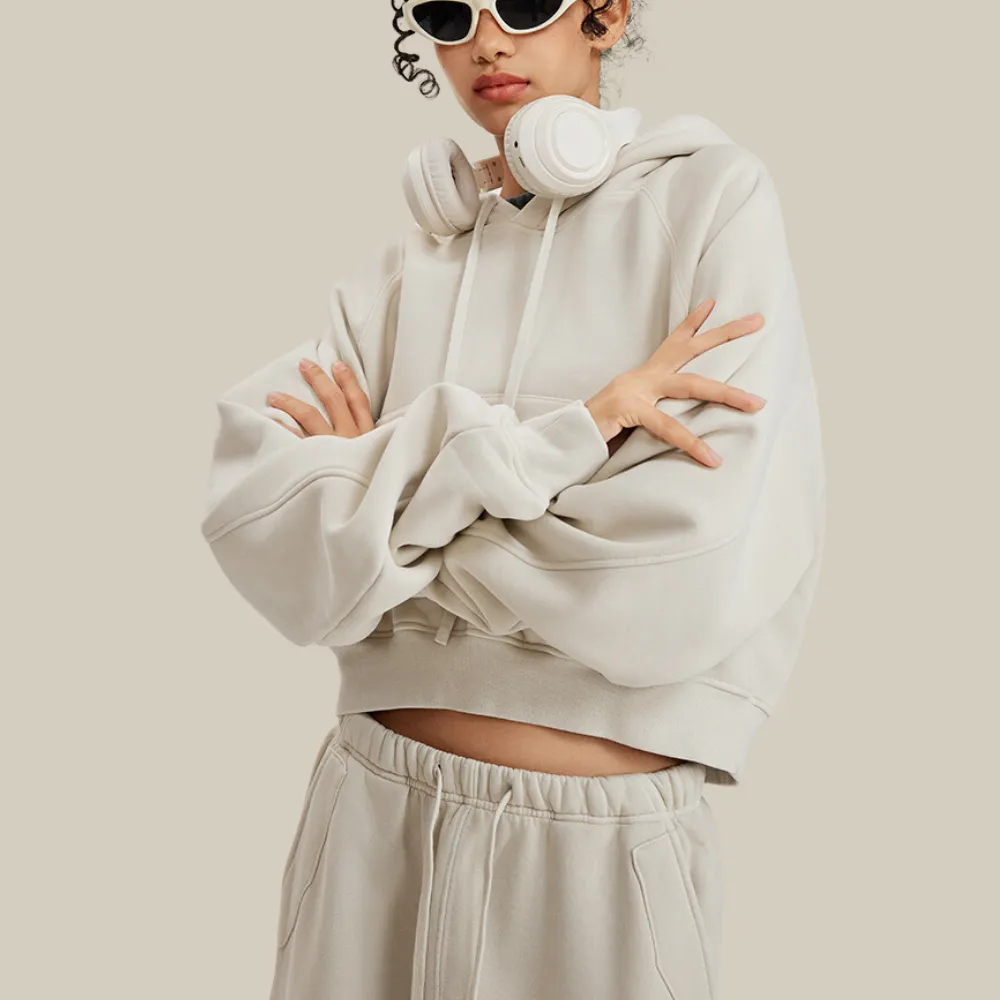 Women's Casual Washed Cropped Hoodie
