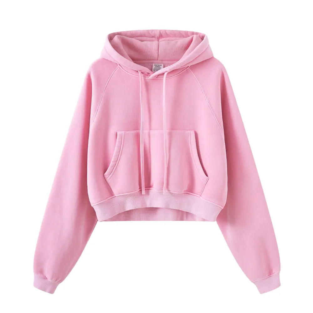 Women's Casual Washed Cropped Hoodie