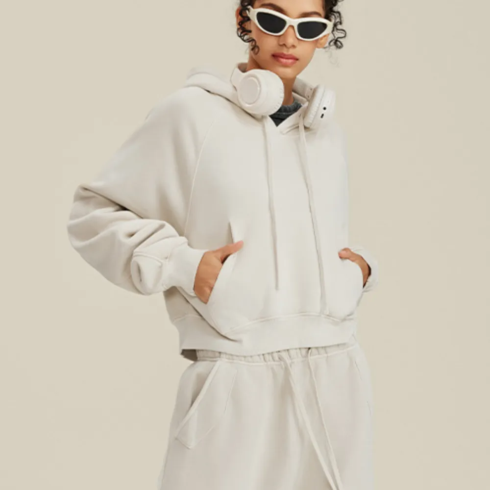 Women's Casual Washed Cropped Hoodie