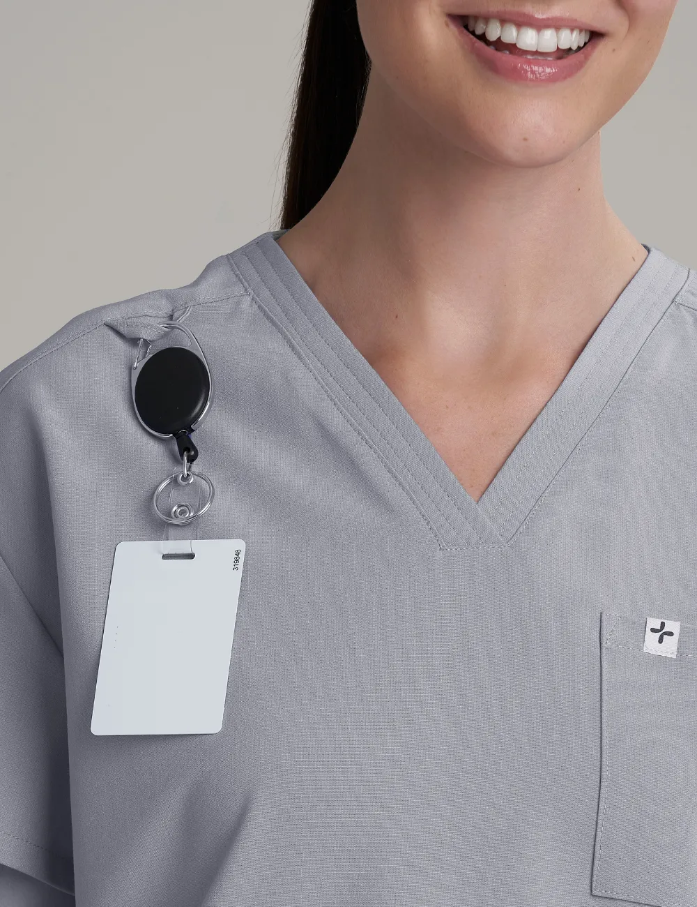 Womens Classic Scrub Top - Stone Gray