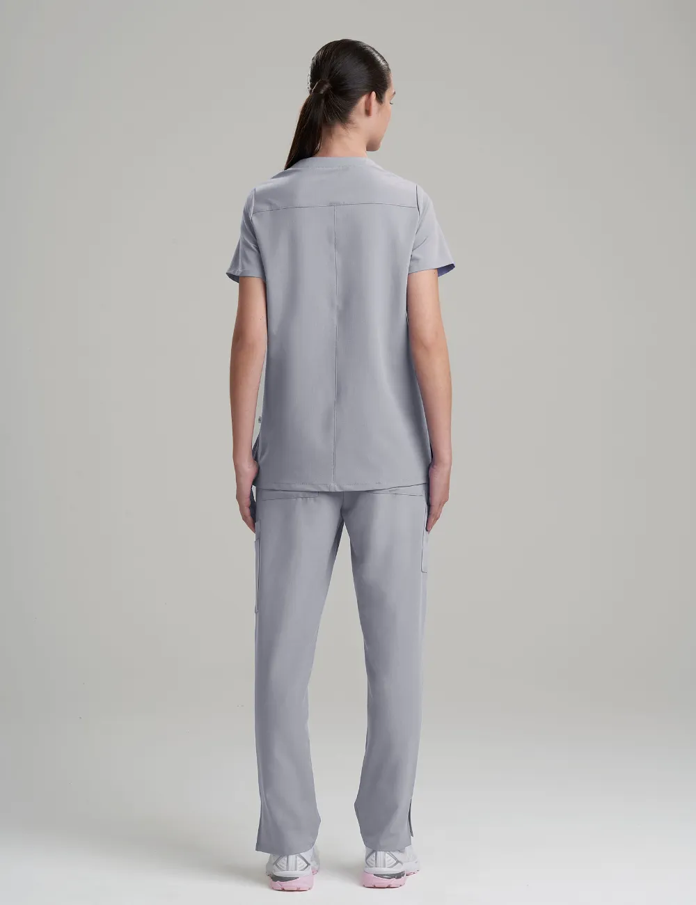 Womens Classic Scrub Top - Stone Gray