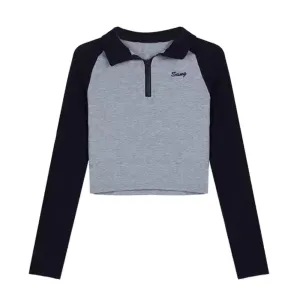 Women's Classic Splicing Long Sleeve Shirt