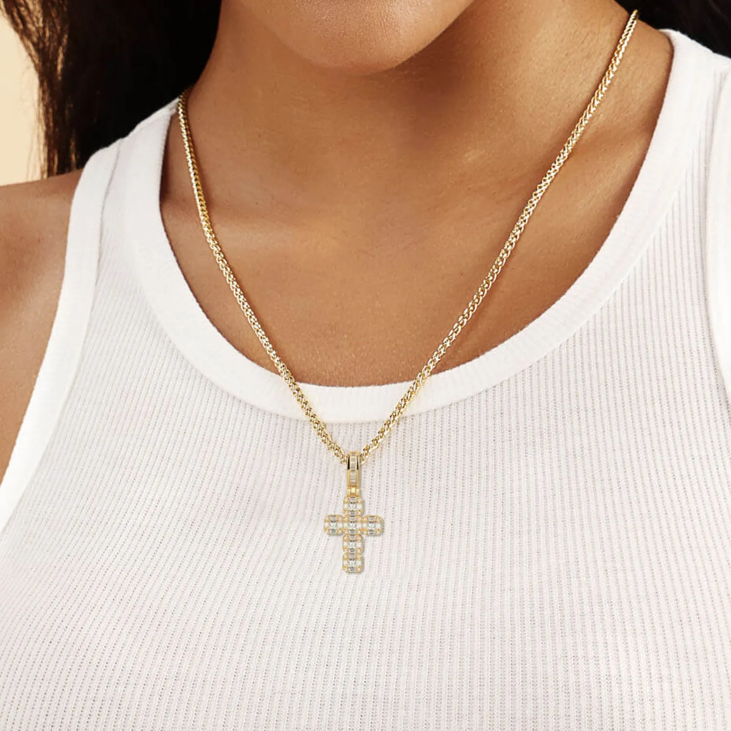 Women's Cluster Cross Pendant