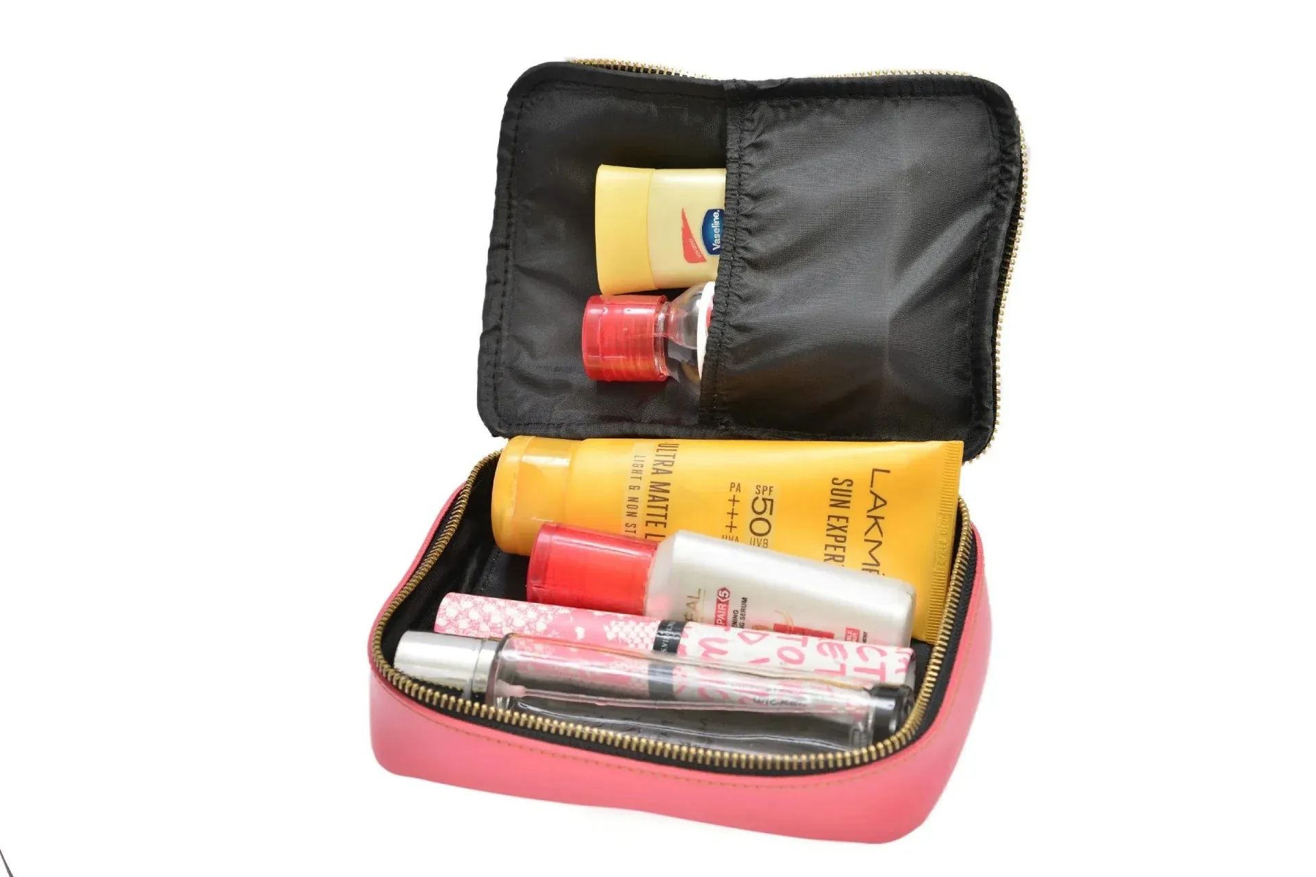 Women's Combo - Mini Makeup Kit & zip around lady Wallet (Pink)