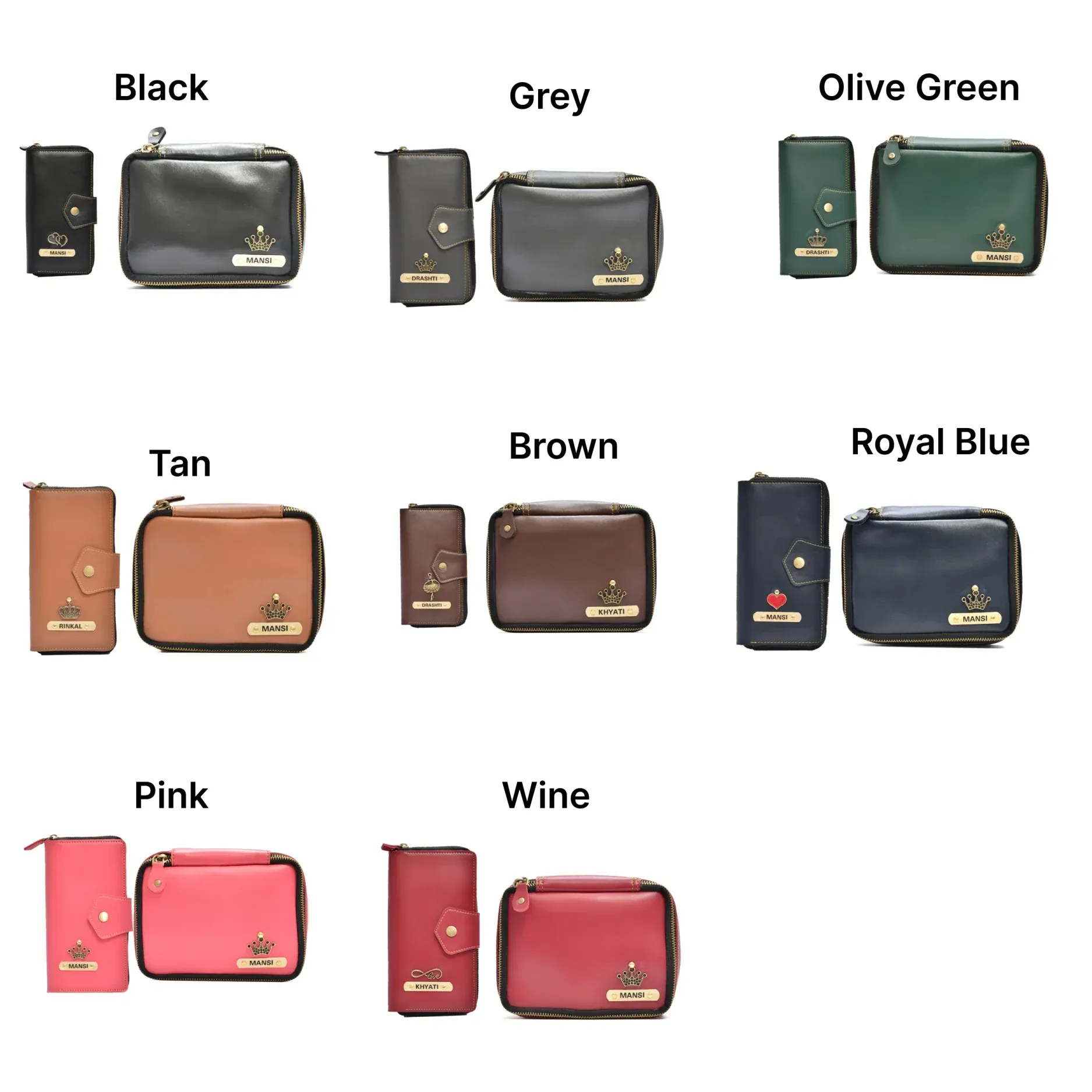 Women's Combo - Mini Makeup Kit & zip around lady Wallet (Pink)