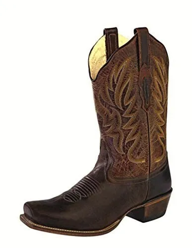 Women's Cowboy Country Western Boots Handmade Brown Leather 18002E