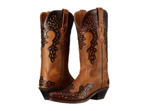 Women's Cowboy Country Western Boots Handmade Brown Leather LF1539E