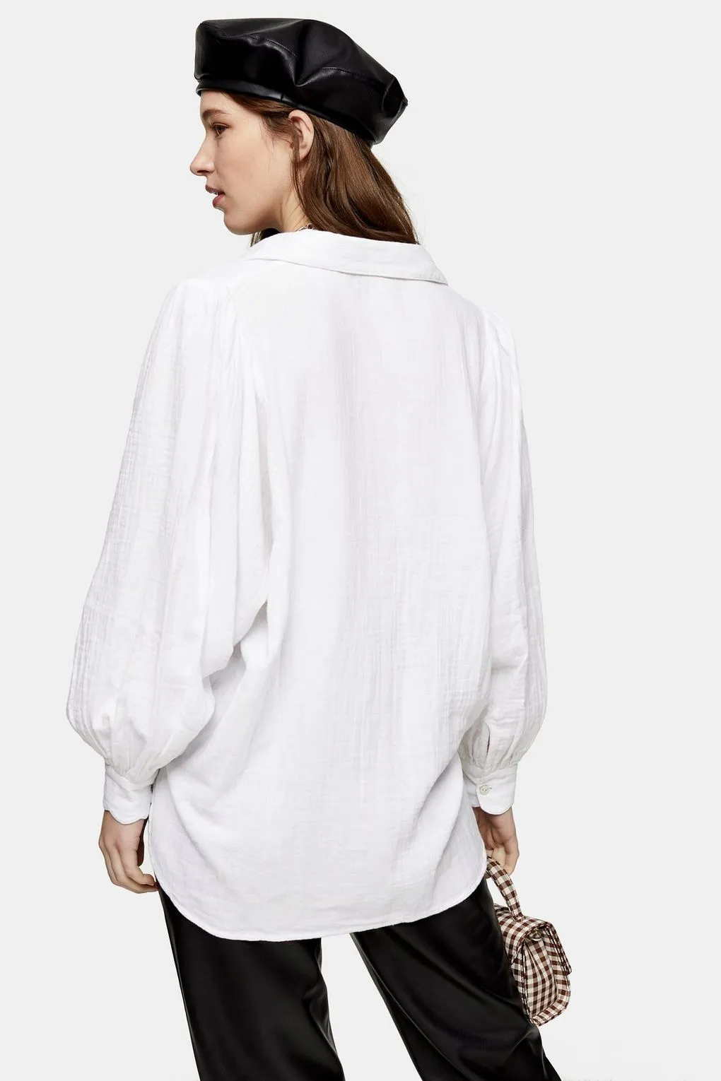 Women's Designer White Cotton Casual Shirt by Topshop, sz 8! Retails $60 