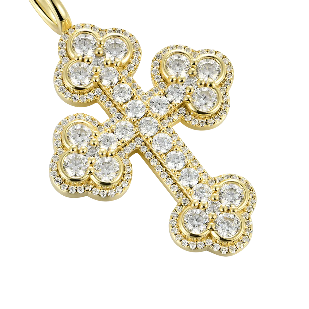Women's Double-Layered Bottoni Cross Pendant
