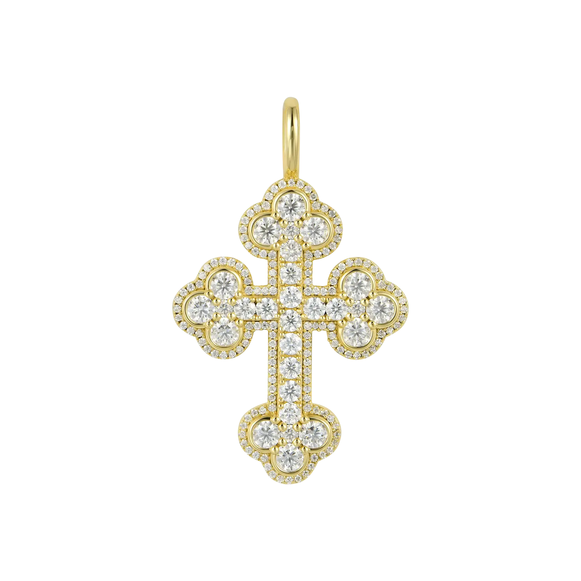 Women's Double-Layered Bottoni Cross Pendant