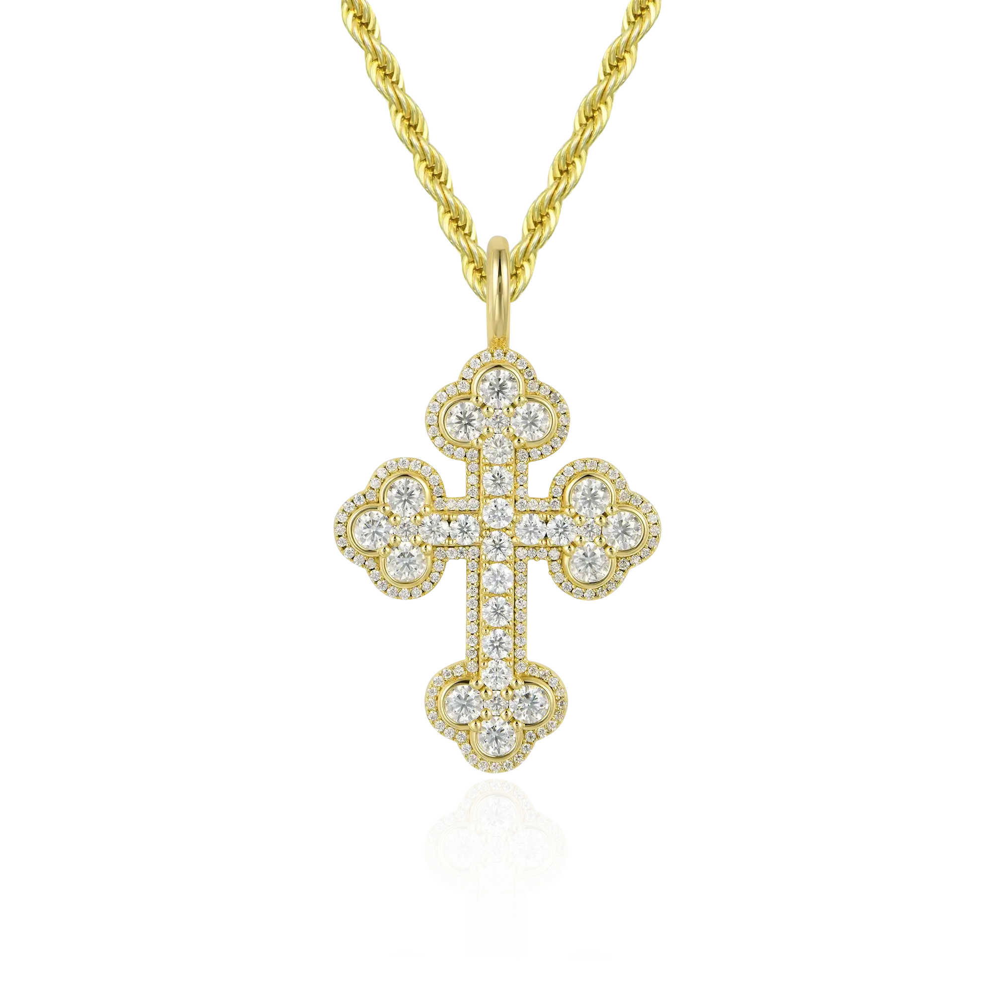 Women's Double-Layered Bottoni Cross Pendant