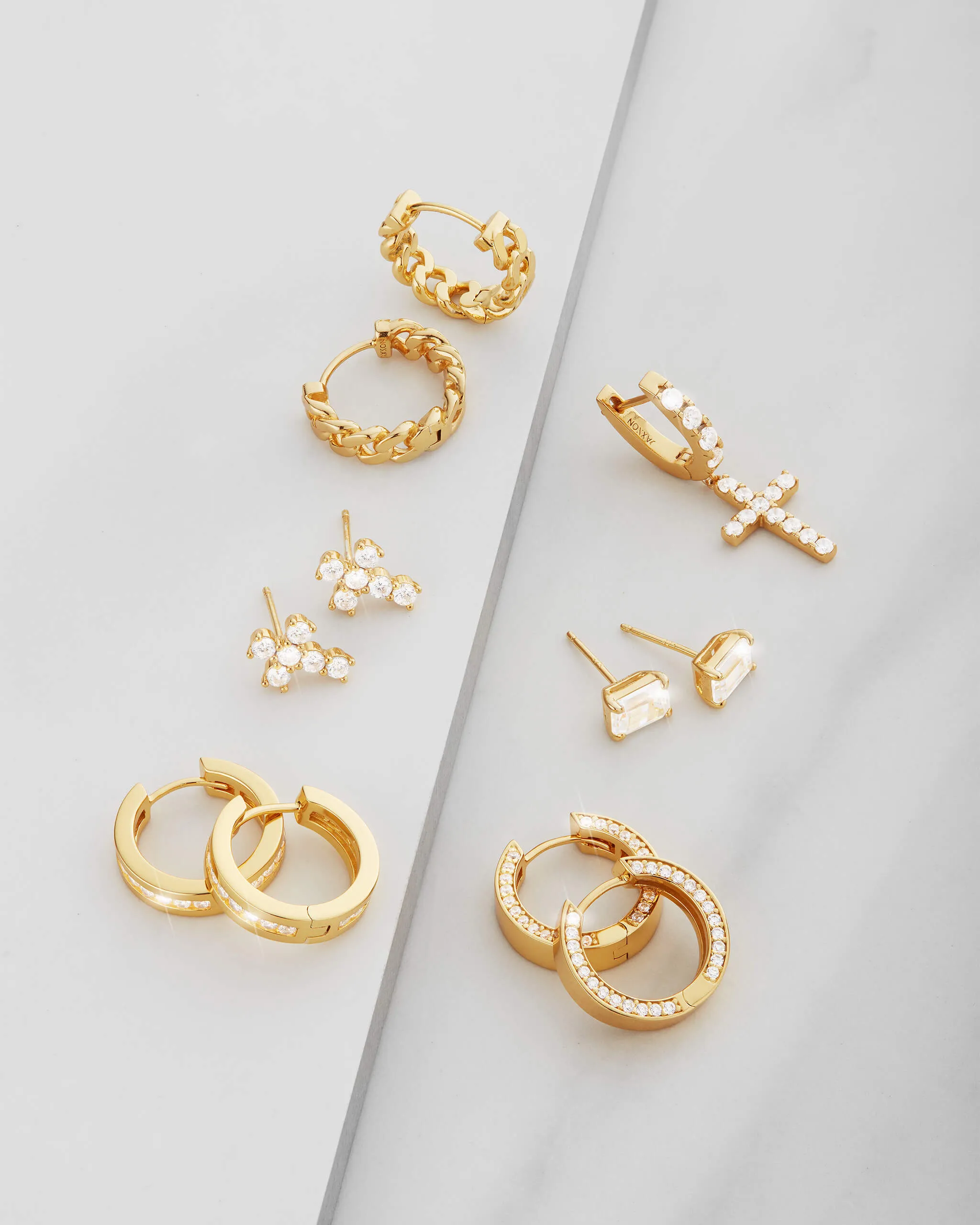 Women's Emerald Cut Stud Earrings - Gold