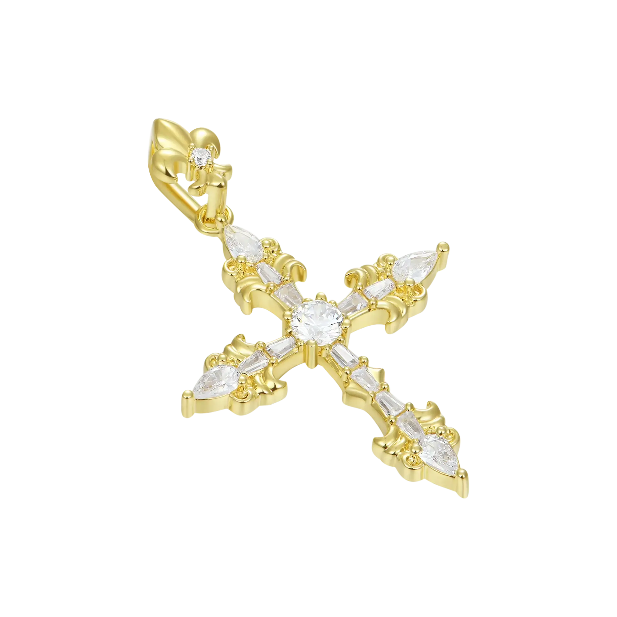Women's Fleur De Lis Cross Pendant