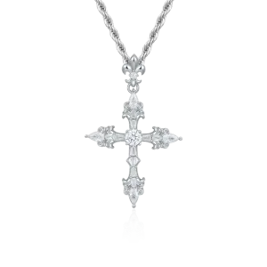 Women's Fleur De Lis Cross Pendant