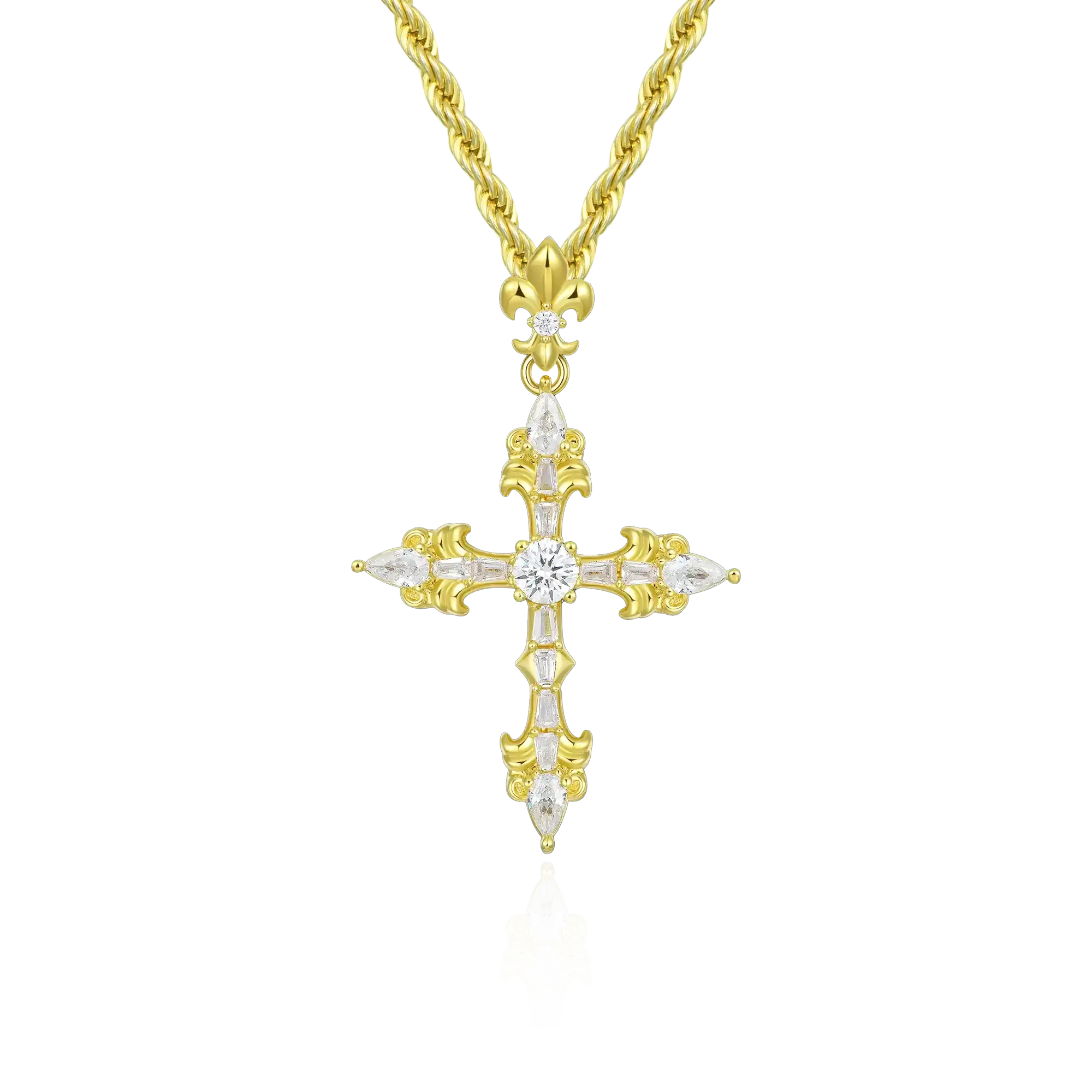 Women's Fleur De Lis Cross Pendant